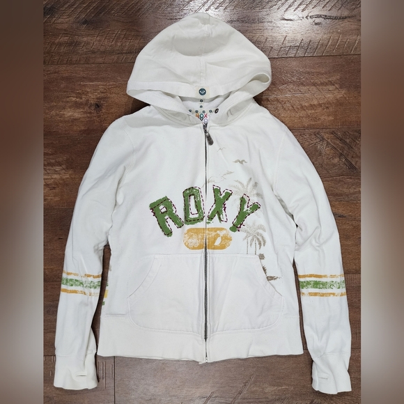 Roxy Tops - Vintage ROXY Full Zip Hoodie, Juniors Size XL/Womens Size XS/S